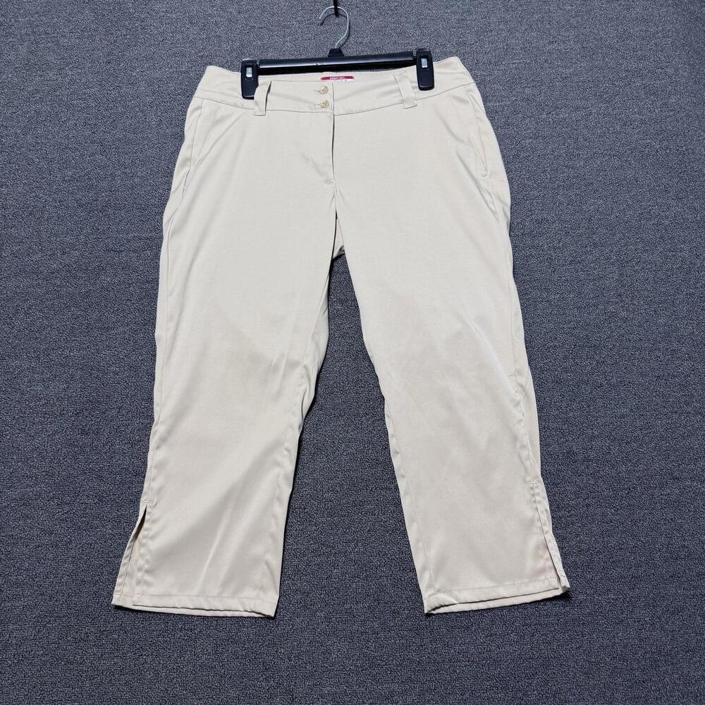 Antigua Desert Dry Khaki Golf Pants Womens 8 Cropped Stretch
